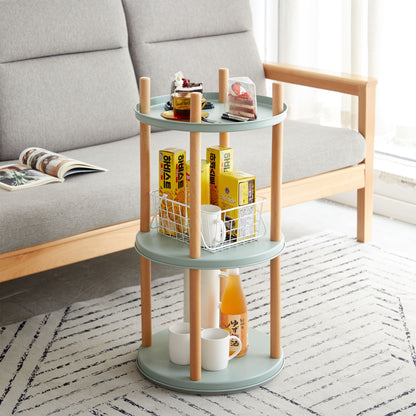 Storage Shelf, 360ÔøΩÔøΩÔøΩÔøΩÔøΩÔøΩÔøΩÔøΩÔøΩÔøΩÔøΩÔøΩÔøΩÔøΩÔøΩ Rotating Bookshelf, 3 Tier Bookcase With Large-Capacity Storage Space, Multifunctional Storage Rack, Compact Design For Living Room - Natural