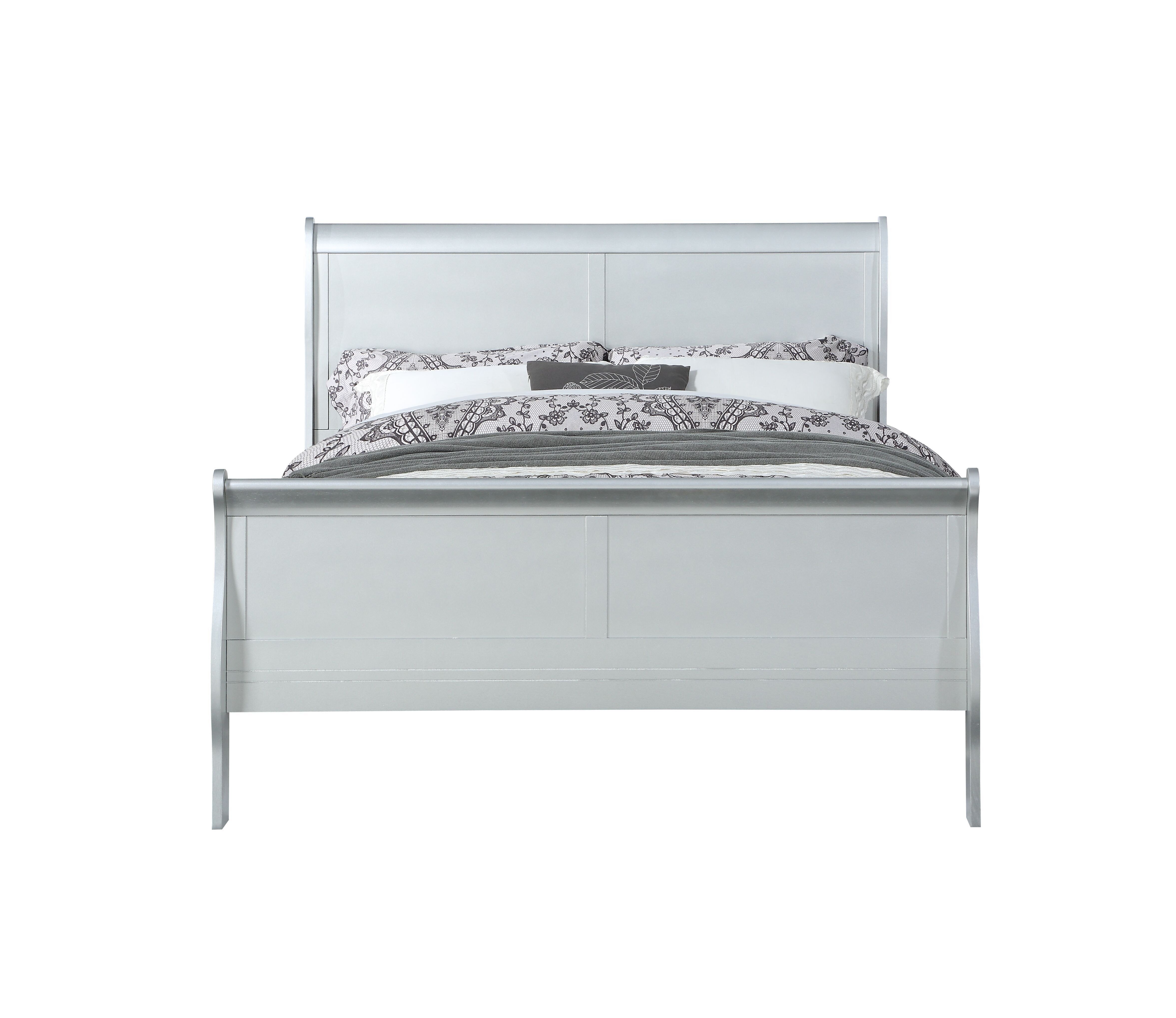 Louis Philippe - Twin Bed - Silver Gray