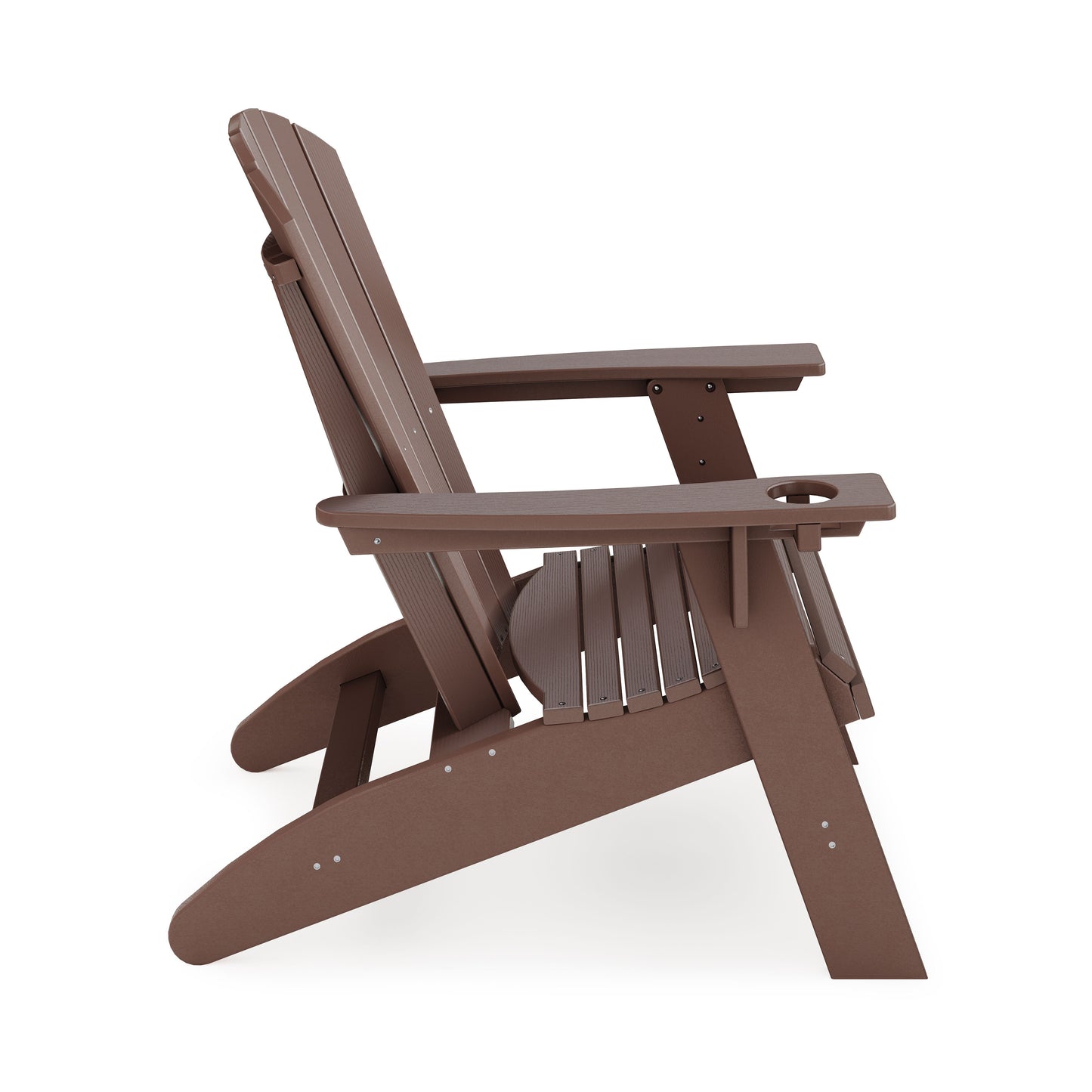 Adirondack Chair Sturdy HDPE Poly Lumber For Poolside, Patio, And Garden Relaxation - Brown