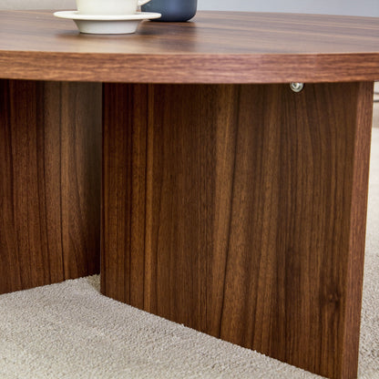 Versatile Round Coffee Table For Diverse Interior Styles, Blending Modern Minimalism With Nordic Elegance - Walnut