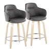 Boyne - Contemporary Fixed Height Counter Stool With Swivel With Round Footrest (Set of 2) - Natural / Gray