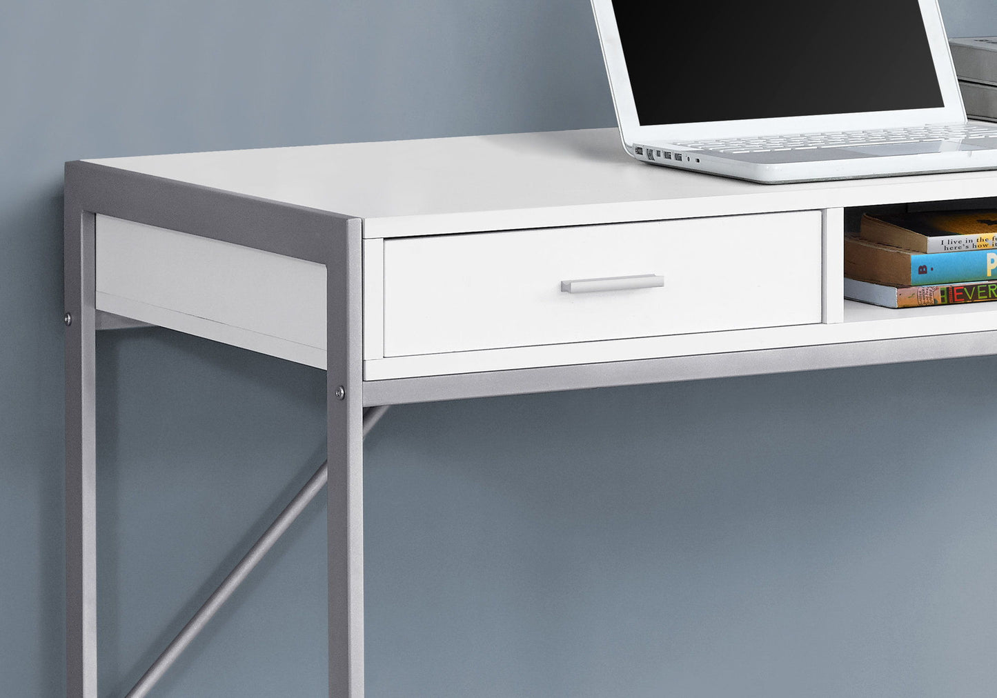 Computer Desk For Home Office, Laptop, Storage Drawers, Modern - White