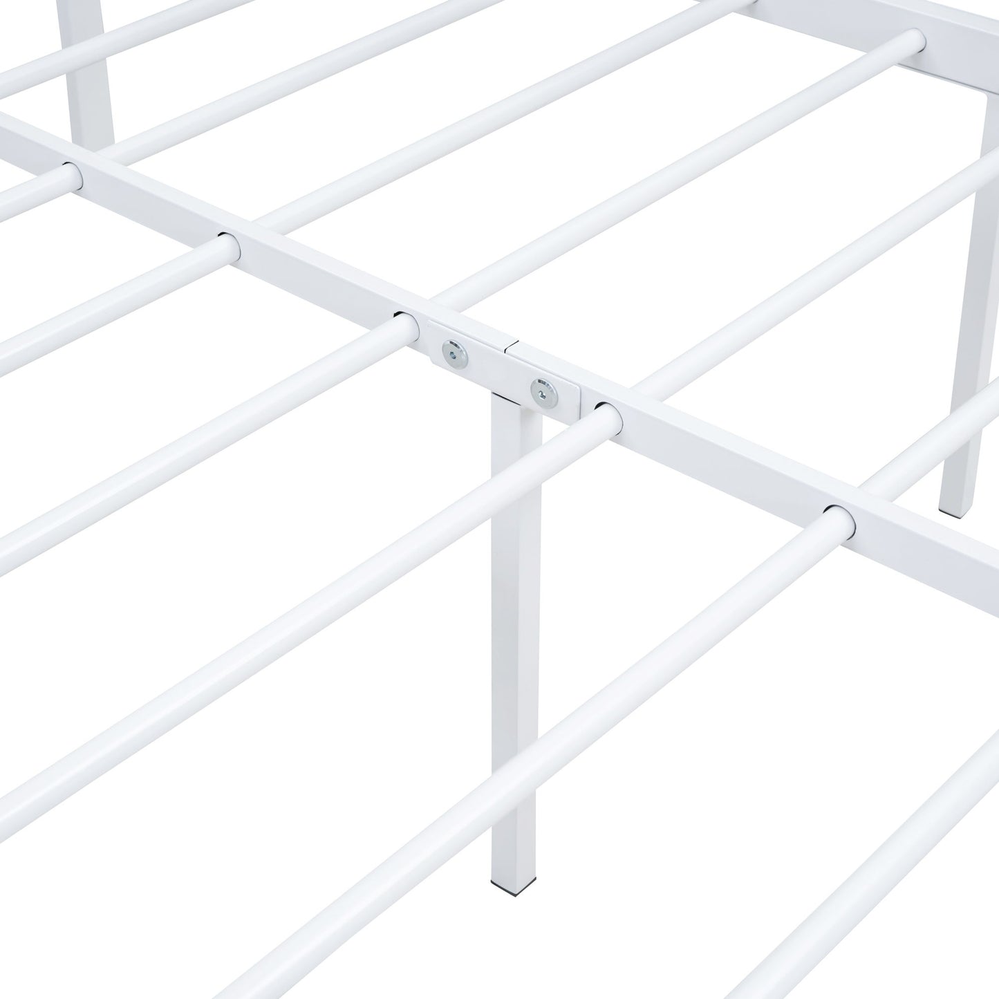 Twin Size Platform Bed, Frame With Headboard And Footboard - White