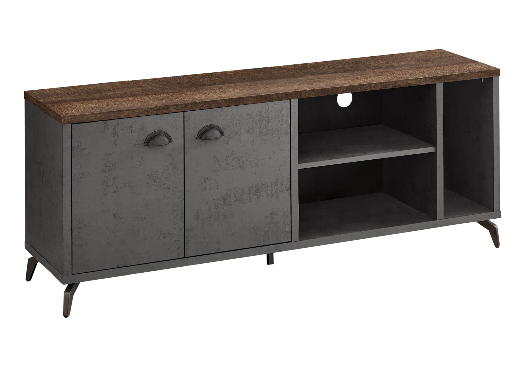 TV Stand, Console, Media Entertainment Center, Storage Cabinet, Contemporary And Modern - Gray