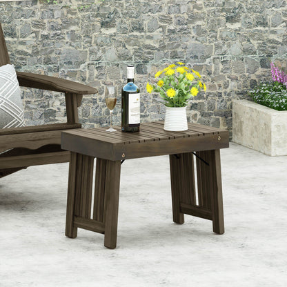 Temptation - Outdoor Foldable Side Table With Slat Design - Gray