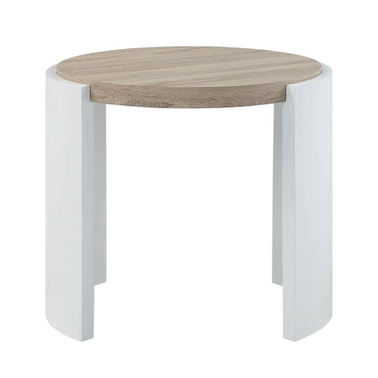 Zoma - High Gloss End Table - Oak / White