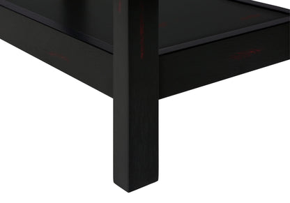 Accent End Table, 2 Tier, Storage Drawer, Versatile Use - Black