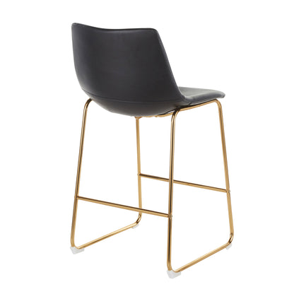 Duke - Contemporary Counter Stool (Set of 2) - Gold / Black