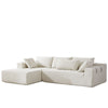 Modern Chenille Upholstered Sectional Sofa Couch Set, Modular L Shaped Sectional Living Room Sofa Set With 6 Pillows, Free Combination - Beige