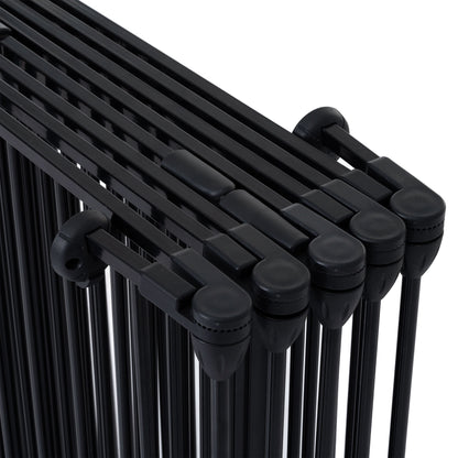 Adjustable Safety Gate 8 Panels Play Yard Metal Doorways Fireplace Fence Christmas Tree Fence Gate For House Stairs Gate Prohibited Area Fence - Black