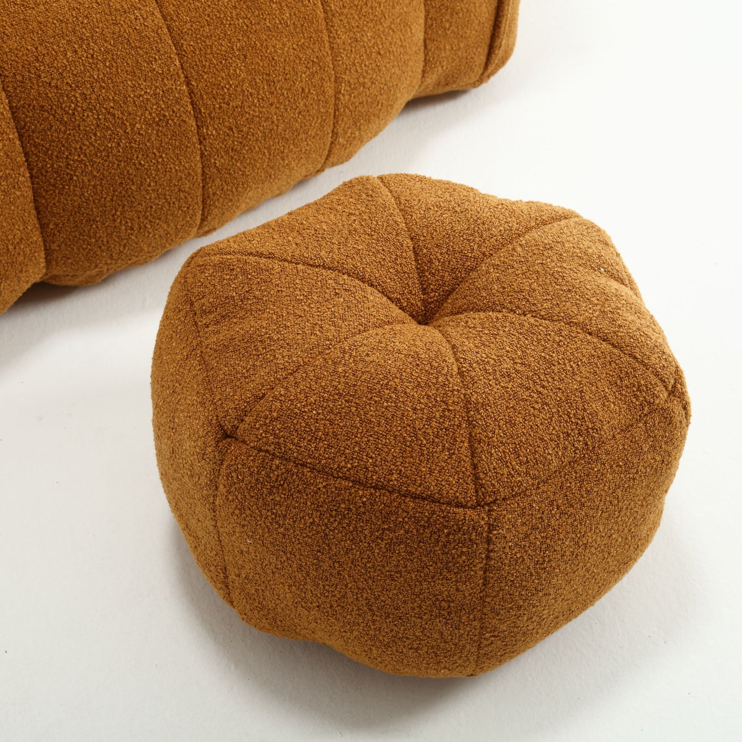 Soft Bean Bag Chair With High Resilient Foam (Chips) - Khaki / Yellow