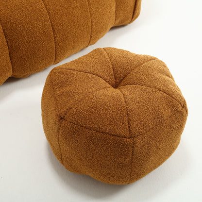 Soft Bean Bag Chair With High Resilient Foam (Chips) - Khaki / Yellow