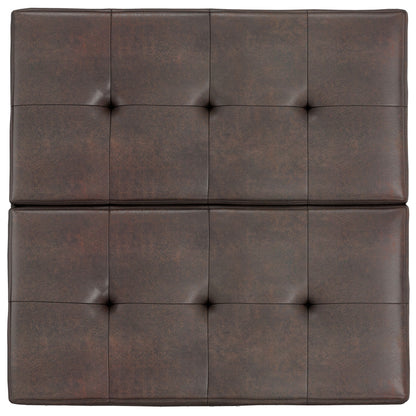 Dover - Lift Top Coffee Table Storage Ottoman - Distressed Brown