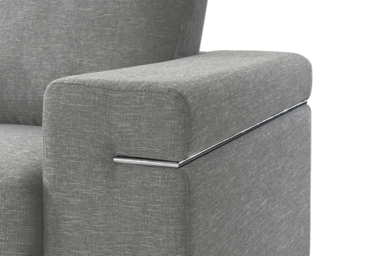 Gianna - Light Gray Woven Fabric Arm Chair