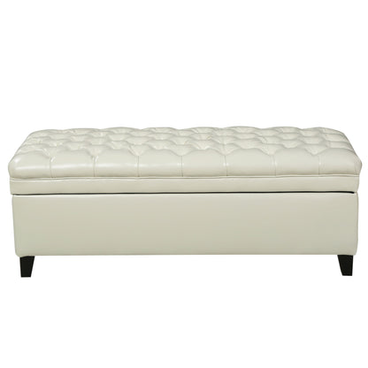 Juliana - Storage Ottoman With Hidden Compartment - Ivory