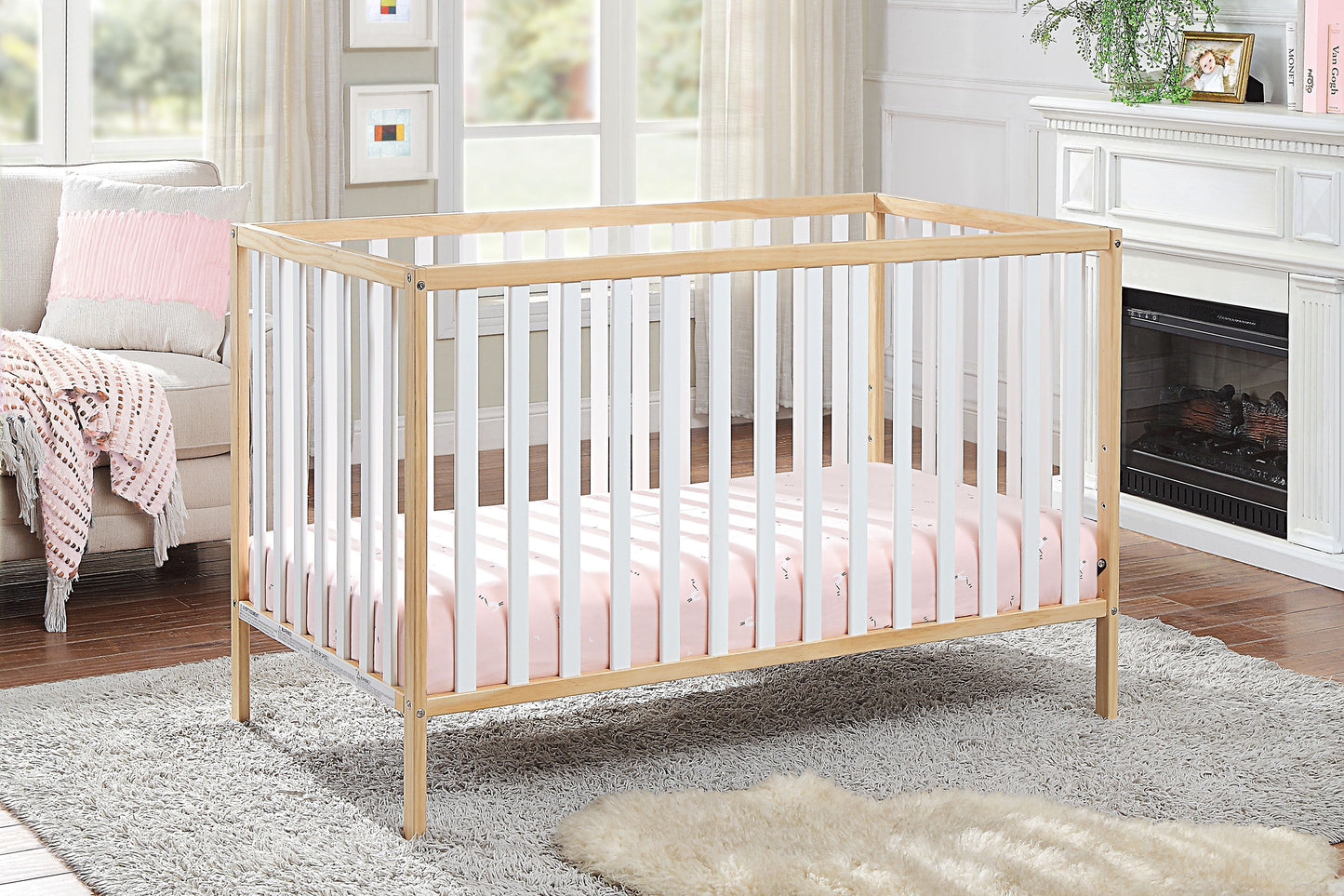 Deux - Remi 3 In 1 Convertible Island Crib - Natural / White