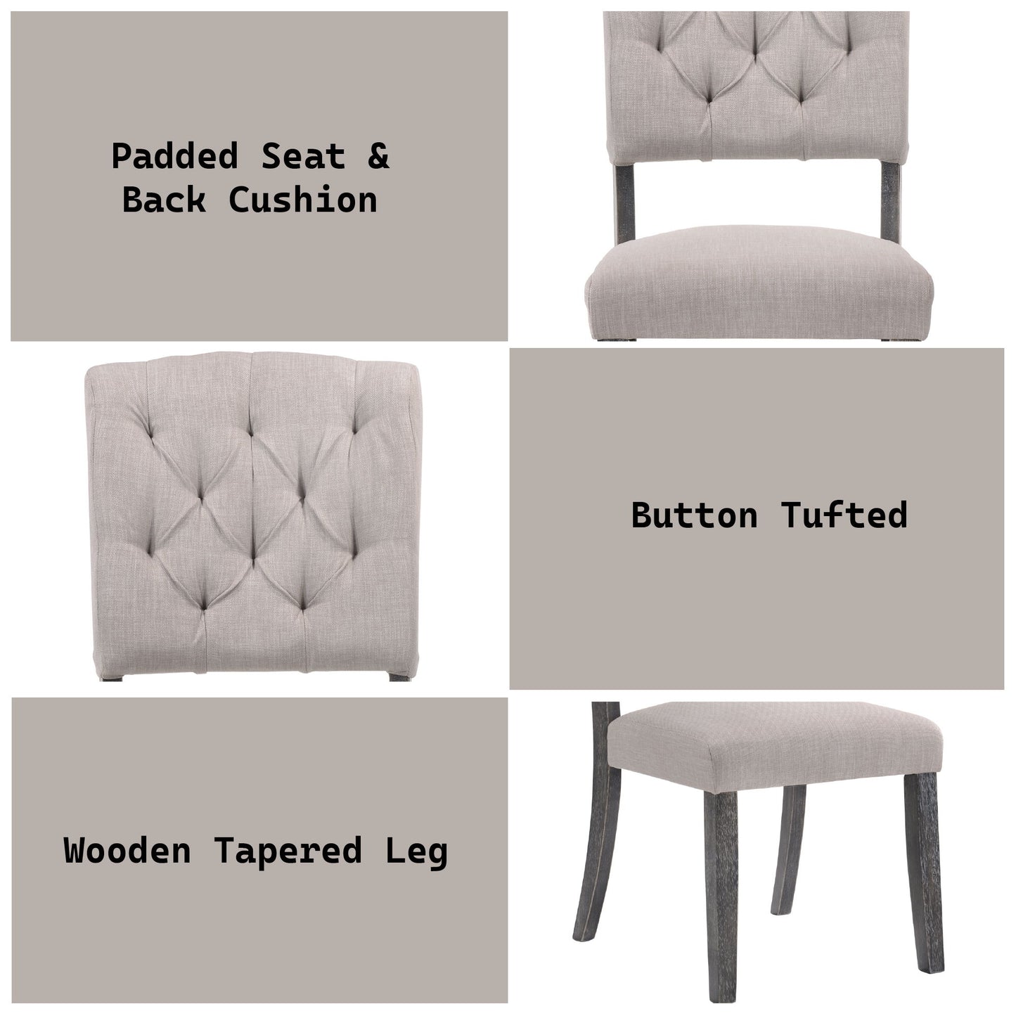 Bernard - Weathered Side Chair (Set of 2) - Beige / Gray