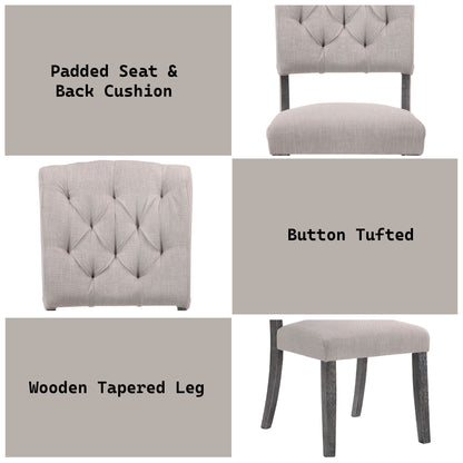 Bernard - Weathered Side Chair (Set of 2) - Beige / Gray