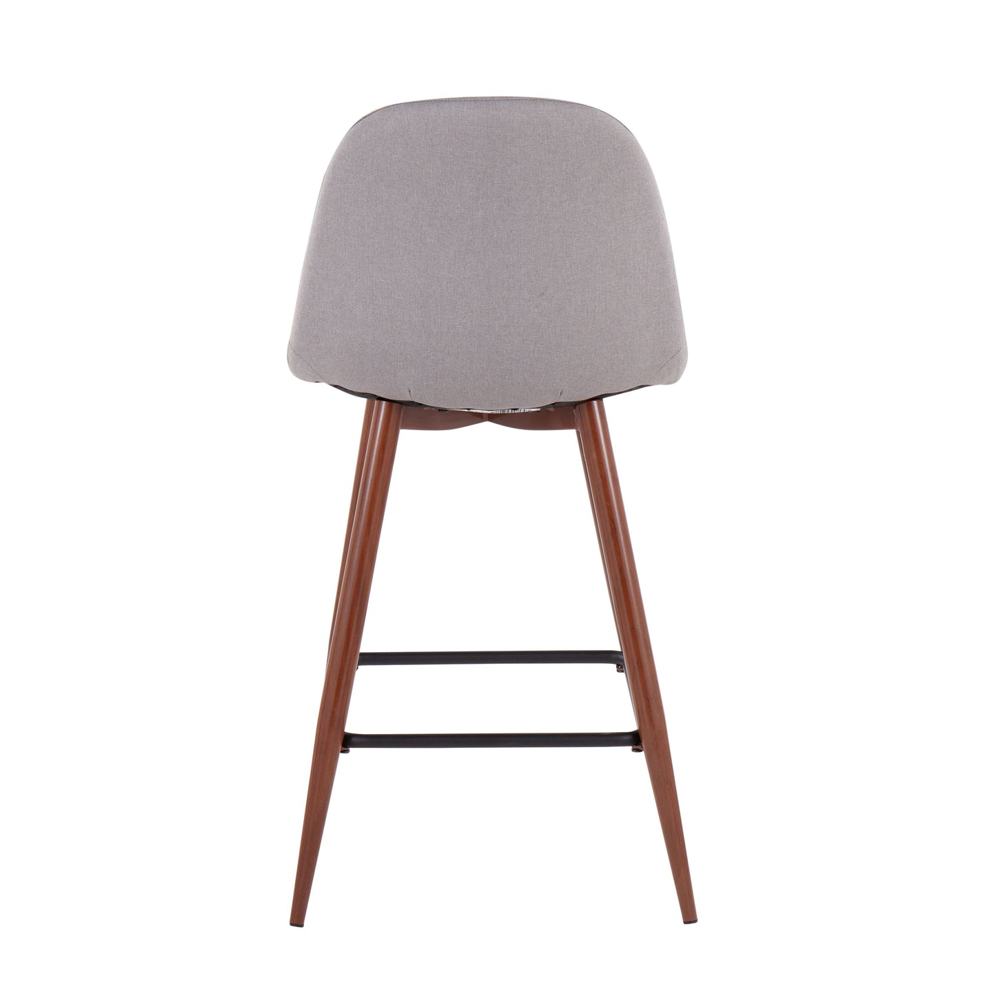 Pebble - Mid-Century Modern Counter Stool (Set of 2) - Walnut / Light Gray