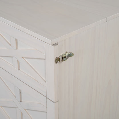 Queen Size Murphy Bed With Large Drawers - Brushed White