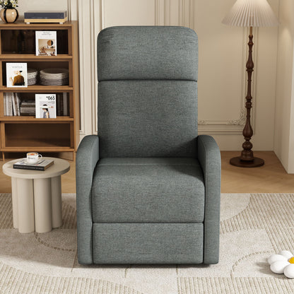 Modern Manual Recliner, Home Theater Chair With Adjustable Backrest For Living Room - Charcoal
