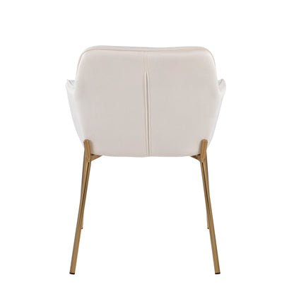 Daniella - Contemporary Dining Chair (Set of 2) - Gold / Cream