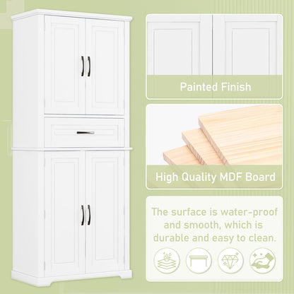 Bathroom Storage Cabinet With Multi Functional Storage Space, Drawer With Slide Rails, Adjustable Shelf - White