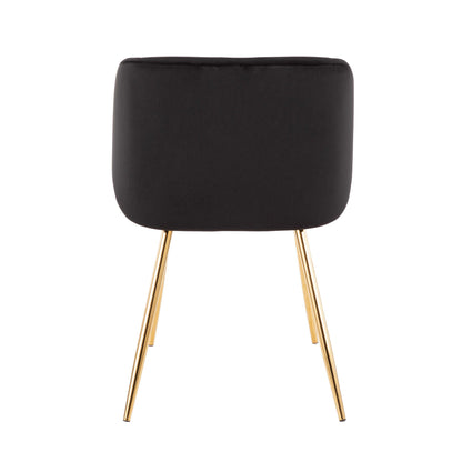 Fran - Contemporary Chair (Set of 2) - Gold / Black
