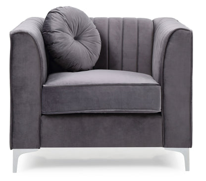 Contemporary Sloped Armchair - Gray