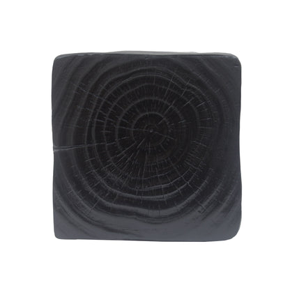 Mgo Twist Shape Side Table With Wood - Like Texture - Black