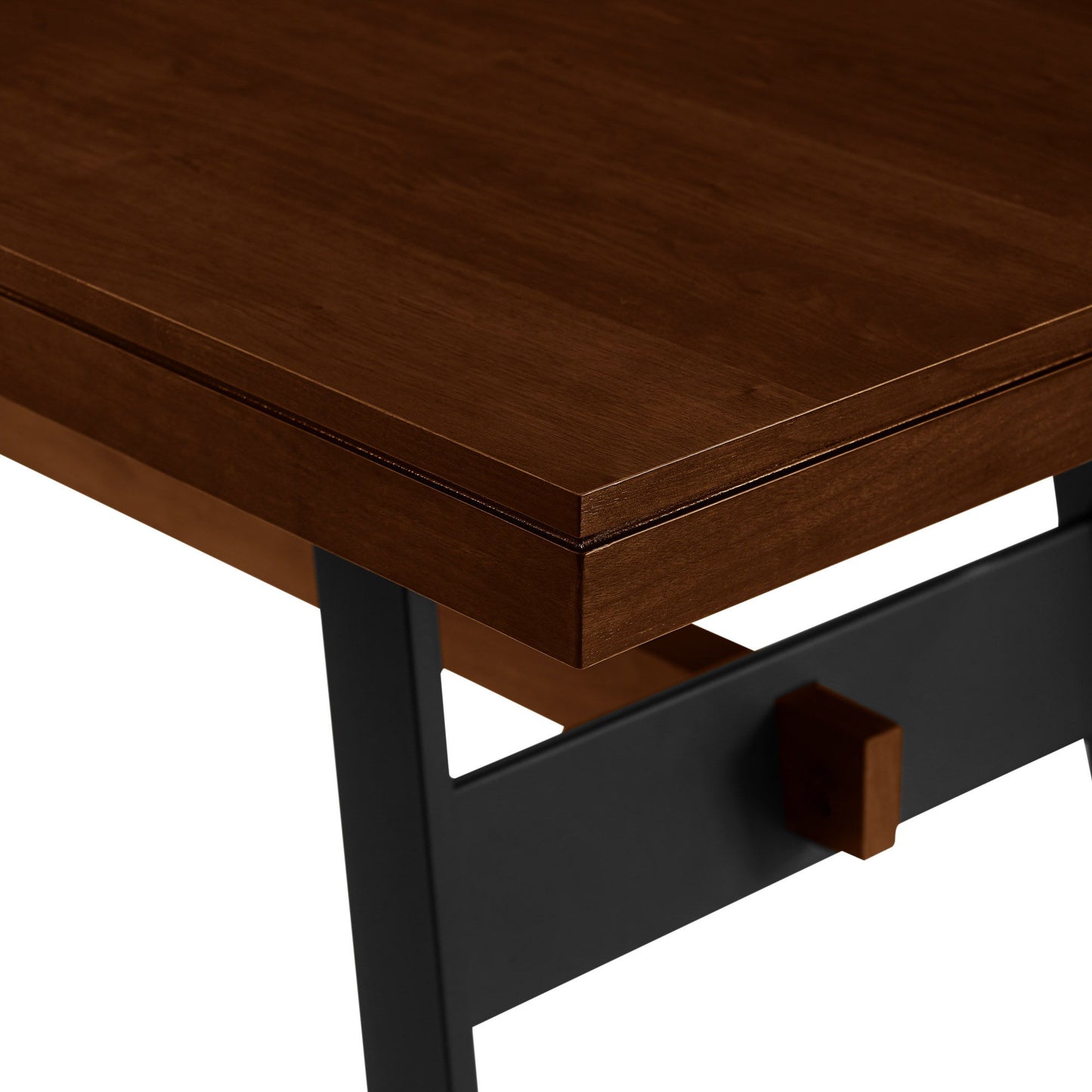 Modern Industrial Large Dining Table - Dark Walnut
