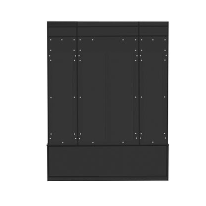5 In 1 Entryway Bench With Coat Rack, 7 Sturdy Hooks, 2 Spacious Drawers And Adjustable Shelves, Wide Hall Tree With Metal Handles For Hallway - Black