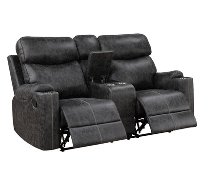 Hirah - 3 Piece Living Room Set - Dark Gray