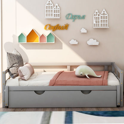 Extending Daybed With Trundle, Daybed With Trundle - Gray