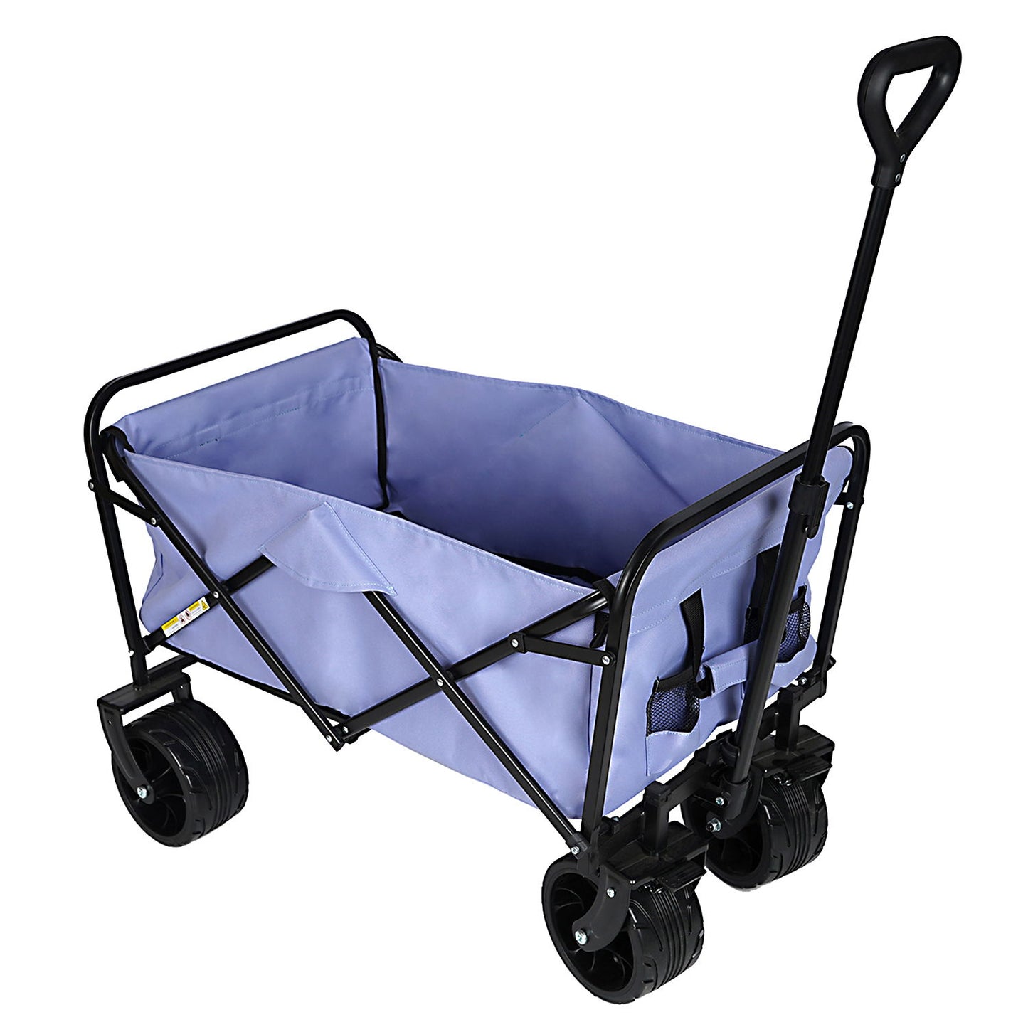 100L Collapsible Folding Beach Wagon Cart With 220Lbs Large Capacity, Wagons Carts Heavy Duty Foldable With Big Wheels For Sand, Garden, Camping - Purple