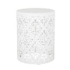 Outdoor Metal End Table, Large - White