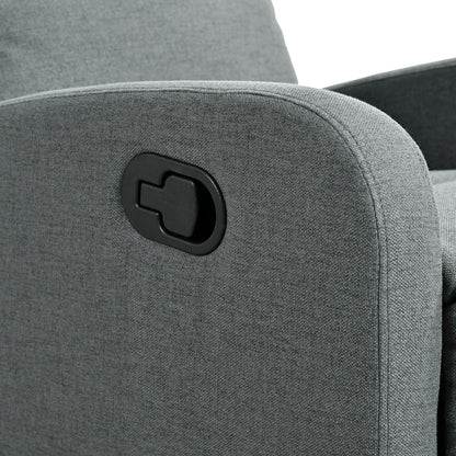 Modern Manual Recliner, Home Theater Chair With Adjustable Backrest For Living Room - Charcoal
