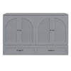 Queen Size Murphy Bed With Large Drawers - Gray
