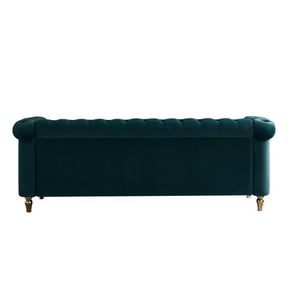 Chesterfield - Velvet Sofa 84.65" For Living Room - Green