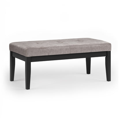 Lacey - Tufted Ottoman Bench - Distressed Gray Taupe