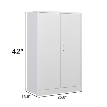 Metal Storage Cabinet With Locking Doors And Adjustable Shelf, Folding Filing Storage Cabinet, Folding Storage Locker Cabinet For Home Office, School, Garage - White