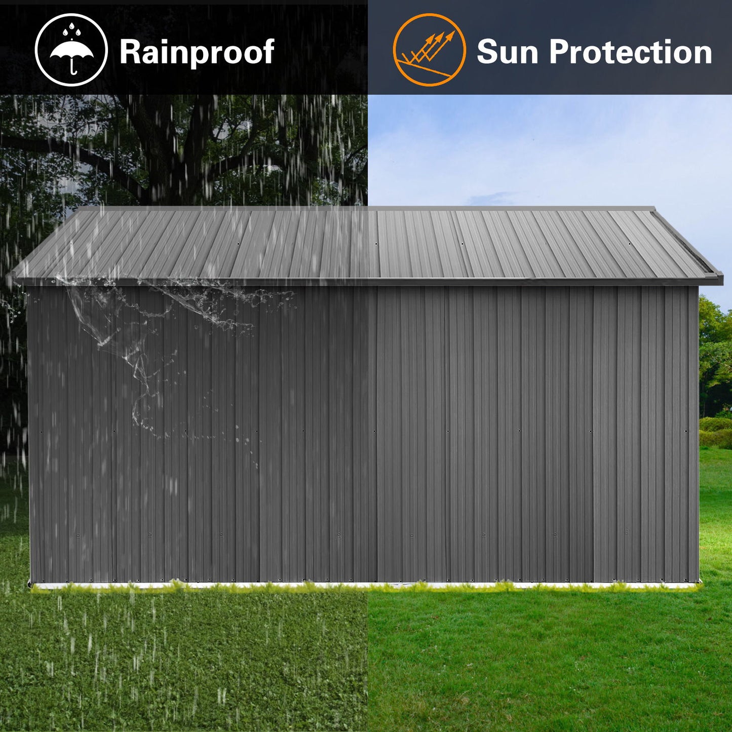 10'x12' Garden Sheds Outdoor Storage Sheds With Window - Gray