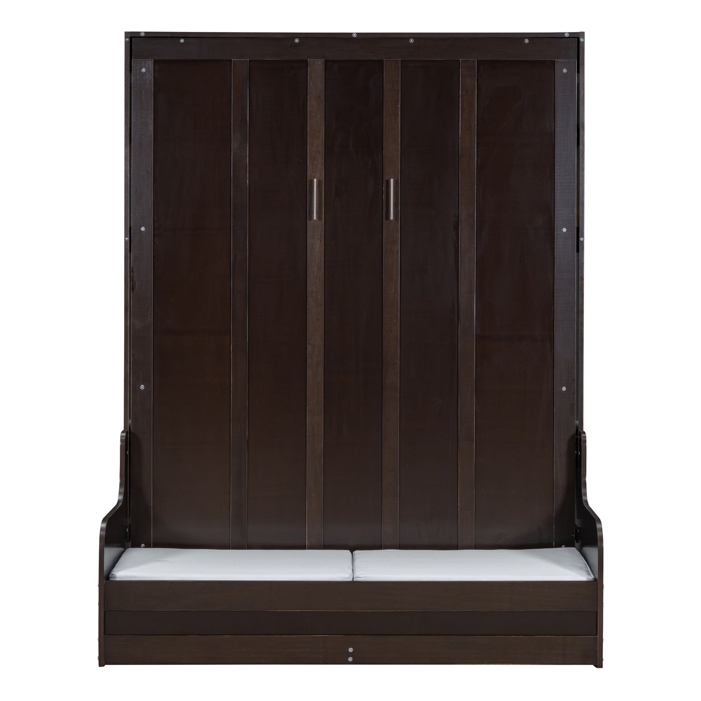 Queen Size Murphy Wall Bed With Cushion, Space Saving Design, And Construction - Espresso