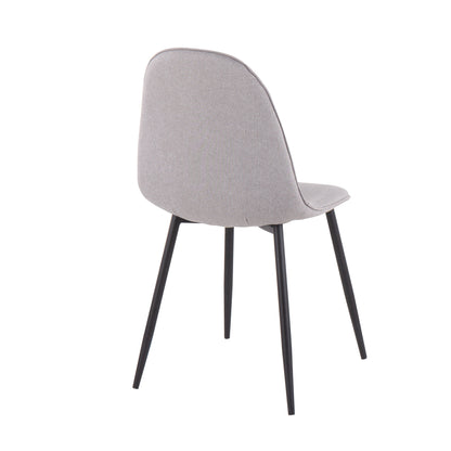 Pebble - Contemporary Chair (Set of 2) - Black / Light Gray