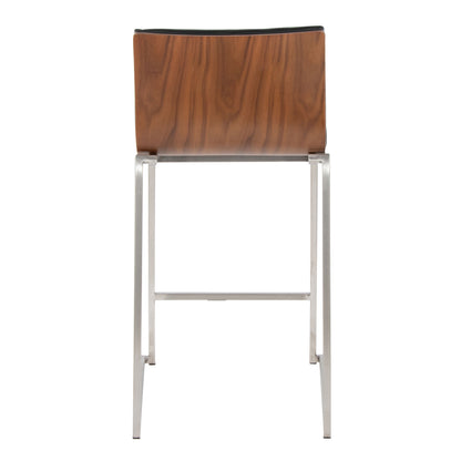 Mason Mara - Contemporary Fixed Height Counter Stool (Set of 2) - Walnut / Black