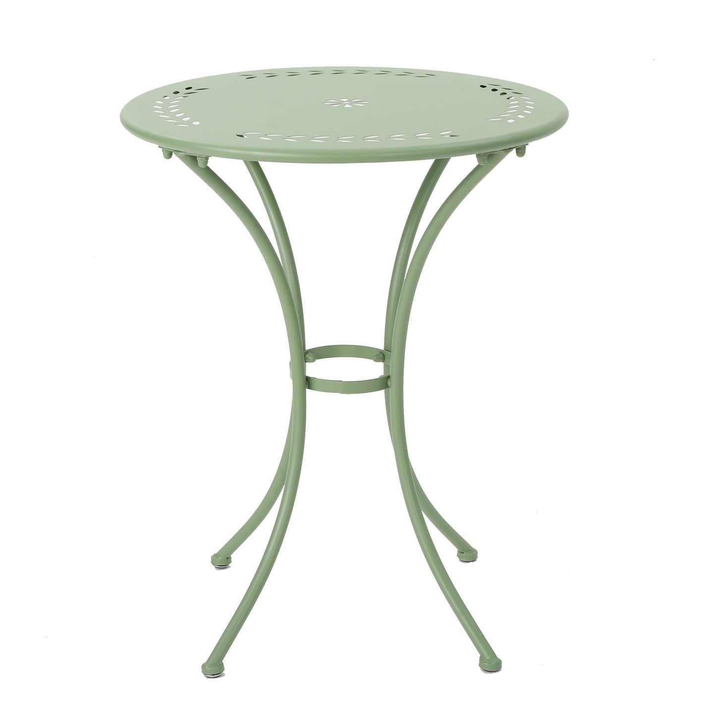 Ambrosia - 3 Piece Bistro Set With Leaf Motifs Top And Seat - Green