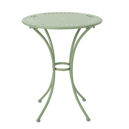 Ambrosia - 3 Piece Bistro Set With Leaf Motifs Top And Seat - Green