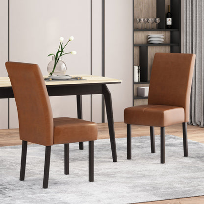 Pertica - Dining Chair With T - Stitch Design (Set of 2) - Light Brown