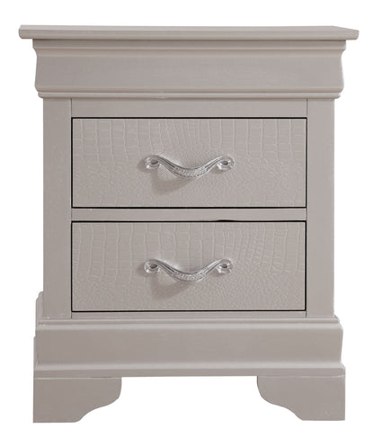 Lorana - Modern Nightstand - Silver Champagne