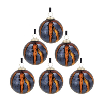 Christmas Ball Ornaments, Glass Decorative Hanging Ball Christmas Tree Ornaments, For Holiday Party Decorations (Set of 6) - Multi